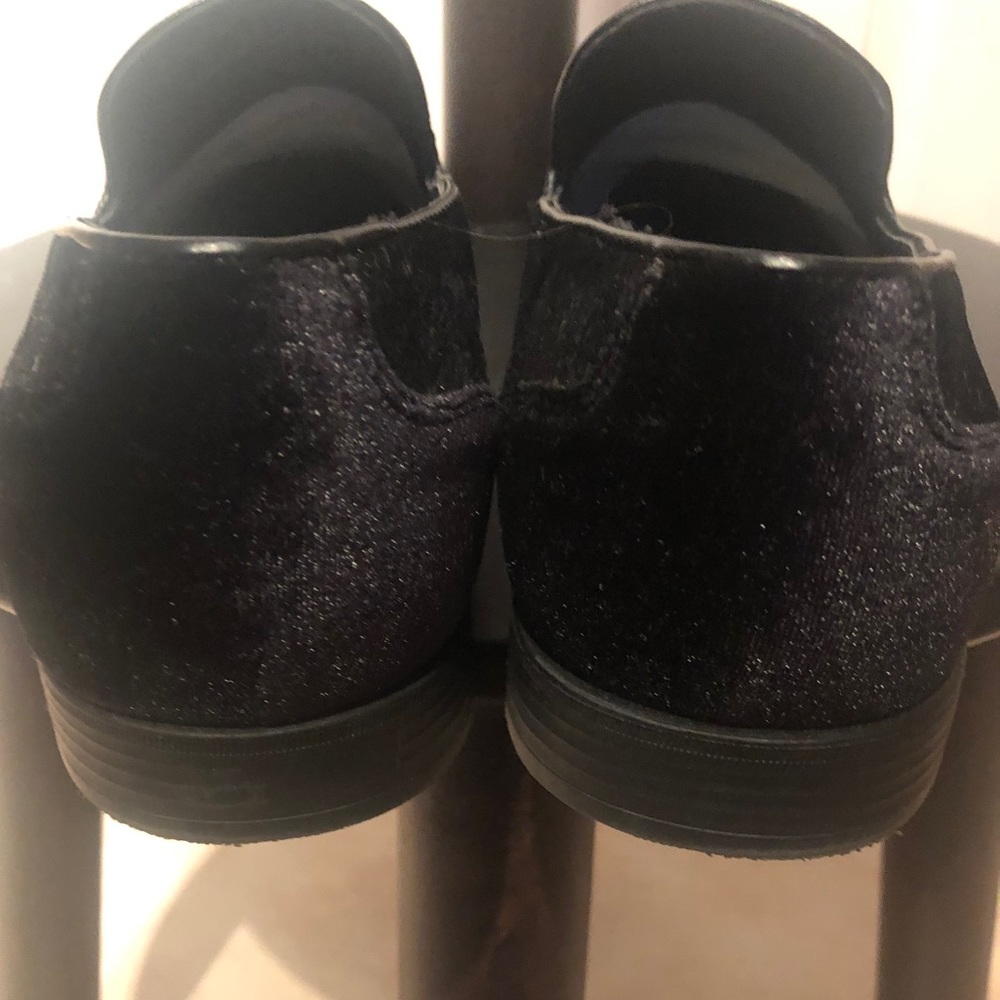 ASOS Black and Gold Crown Velvet Loafers Men 9 - Picture 4 of 4